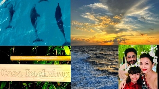 Aishwarya Rai and Abhishek Bachchan have shared several pictures from Maldives.&nbsp;