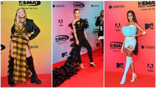 From Rita Ora to Kim Patras, here are the best dressed celebrities at the MTV Europe Music Awards 2021.