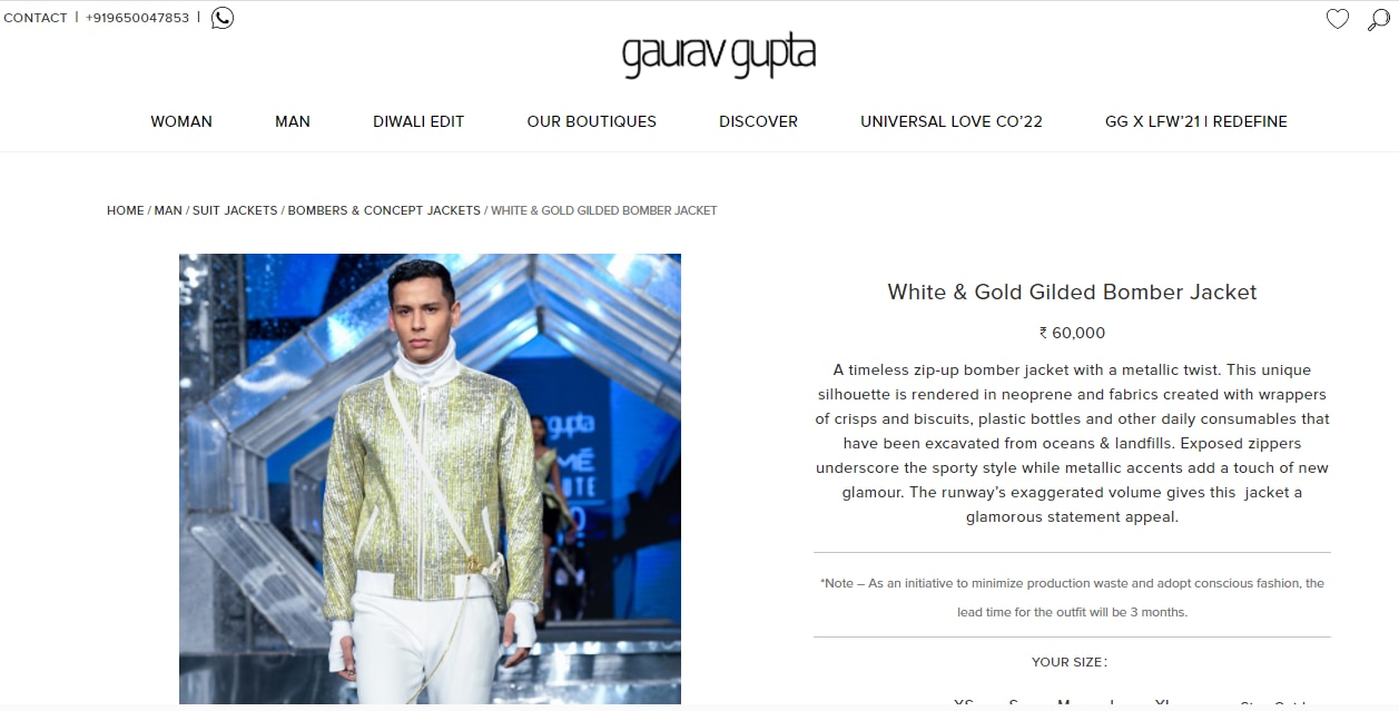 Ayushmann Khurrana's jacket from Gaurav Gupta (gauravguptastudio.com)
