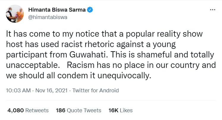 Himanta Biswa Sarma tweeted about the video of Raghav Juyal.