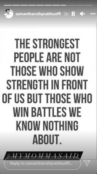 Samantha shared a post on Instagram.