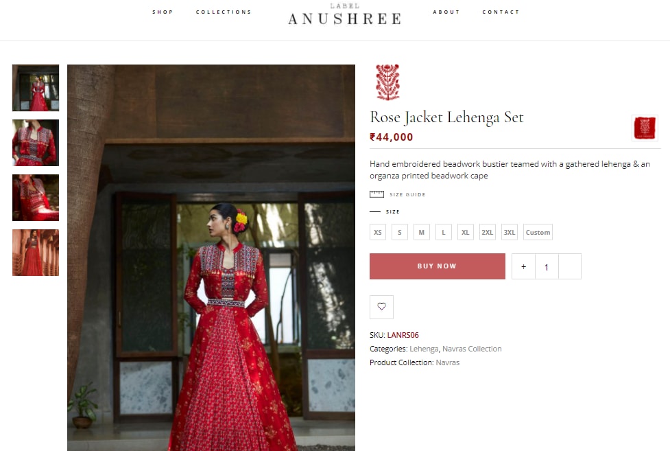 Shruti Haasan's red lehenga set from Label Anushree(labelanushree.com)
