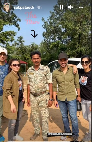 Soha Ali Khan went for a jungle safari with Inaaya and Kunal Kemmu in Tadoba National Park.(Instagram)