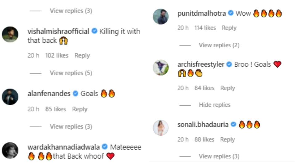 Comments on Tiger Shroff's post.