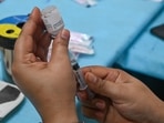The number of people who have been administered just one dose of the vaccine have been steadily dropping since the first week of October, data shows.(AFP) The number of people who have been administered just one dose of the vaccine have been steadily dropping since the first week of October, data shows.(AFP)