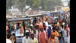 UP BJP farmers’ wing chief Kameshwar Singh (in saffron attire) at the launch of tractor rally in Mau in Uttar Pradesh. These tractor rallies would continue till November 30. (Sourced) UP BJP farmers’ wing chief Kameshwar Singh (in saffron attire) at the launch of tractor rally in Mau in Uttar Pradesh. These tractor rallies would continue till November 30. (Sourced)