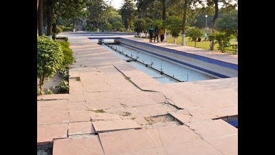 The City Park in Sector 68, which is maintained by the Mohali MC, is in a deplorable condition. (Gurtej Singh/HT)