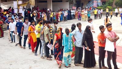 A Covid-19 vaccination drive underway in Mumbai, India. Maharashtra has urged the Centre to reduce the gap between two shots of the Covishield vaccine. (ANI/File)