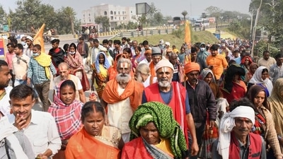 Devotees are seen in Ayodhya, Uttar Pradesh, on November 12, 2021. (PTI/File) Devotees are seen in Ayodhya, Uttar Pradesh, on November 12, 2021. (PTI/File)