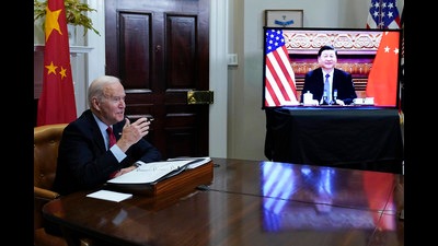 President Joe Biden meets virtually with Chinese President Xi Jinping from the Roosevelt Room of the White House, Washington, November 15, 2021 (AP) President Joe Biden meets virtually with Chinese President Xi Jinping from the Roosevelt Room of the White House, Washington, November 15, 2021 (AP)