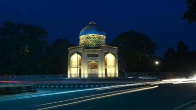 The Sabz Burj, built in 1530’s, after completion of its four-year-long conservation work by Agha Khan Trust. (PTI) The Sabz Burj, built in 1530’s, after completion of its four-year-long conservation work by Agha Khan Trust. (PTI)