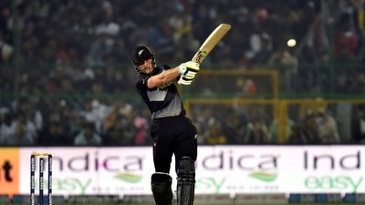 Jaipur, Nov 17 (ANI): New Zealand's Martin Guptill plays a shot during the first T20 International Match between India and New Zealand, at Sawai Mansingh Stadium in Jaipur on Wednesday. (ANI Photo) (ANI) Jaipur, Nov 17 (ANI): New Zealand's Martin Guptill plays a shot during the first T20 International Match between India and New Zealand, at Sawai Mansingh Stadium in Jaipur on Wednesday. (ANI Photo) (ANI)