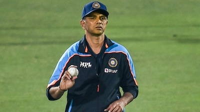 Indian cricket team head coach Rahul Dravid during a practice session one the eve of India's first T-20 match against New Zealand, in Jaipur&nbsp; (PTI)