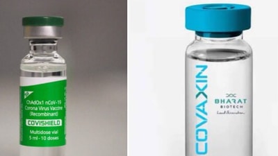 Covishield (left) and Covaxin