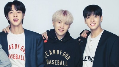 BTS members Jin, Suga and Jungkook.