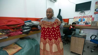 Anoop Khanna started the initiative with just one bridal dress in 2017. Today, the bank has 15 bridal lehengas and 20 sherwanis that are lent for free. (Sunil Ghosh/ HT photo) Anoop Khanna started the initiative with just one bridal dress in 2017. Today, the bank has 15 bridal lehengas and 20 sherwanis that are lent for free. (Sunil Ghosh/ HT photo)