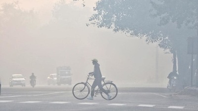 A cyclist crosses a road in Azadpur, New Delhi (Sanchit Khanna / HT Photo) A cyclist crosses a road in Azadpur, New Delhi (Sanchit Khanna / HT Photo)