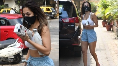 Malaika's off-duty wardrobe is full of noteworthy looks. Moreover, she is also a fan of neutral shades. And in this latest look, she made a strong case for these subtle colours during her workout too. (HT Photo/Varinder Chawla) Malaika's off-duty wardrobe is full of noteworthy looks. Moreover, she is also a fan of neutral shades. And in this latest look, she made a strong case for these subtle colours during her workout too. (HT Photo/Varinder Chawla)