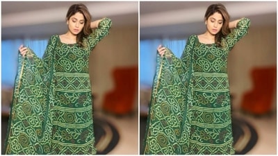 Shamita Shetty is the ‘desi girl’ in a ₹5.3K green kurta set (Instagram/@shamitashetty_official) Shamita Shetty is the ‘desi girl’ in a ₹5.3K green kurta set (Instagram/@shamitashetty_official)