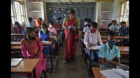 The ASER report also revealed a steep drop in children’s foundational skills in Karnataka, particularly in lower primary grades. (AFP) The ASER report also revealed a steep drop in children’s foundational skills in Karnataka, particularly in lower primary grades. (AFP)