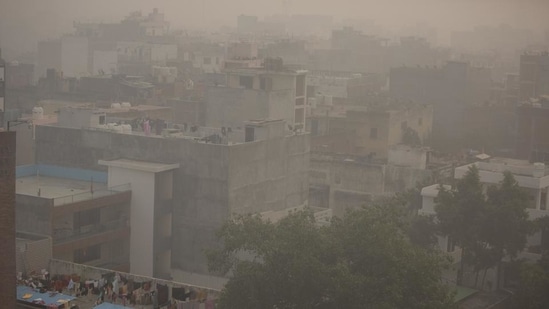 The Air Quality Index (AQI) in Delhi was recorded at 379 on Wednesday.(AP)