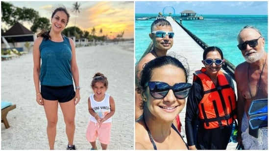 Gul Panag is currently vacationing in Maldives with her family. The actor’s Instagram profile is replete with snippets from her ventures in the sea and she keeps adding to the travel album with glimpses that document that amount of fun and adventure she is having. From going snorkeling to chilling in the pool, the actor is doing it all and more.(Instagram/@gulpanag)