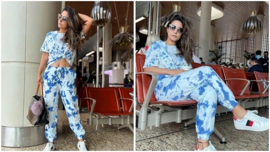 Hina Khan’s pictures in her fashionable attires are a treat for sore eyes. The actor can do both – traditional looks with a lot of poise and casual Western looks with a dollop of sass. On Wednesday, Hina followed her heart and ended up being at the airport – but not without her dose of fashion. Here’s what the actor wore to fly.(Instagram/@realhinakhan)