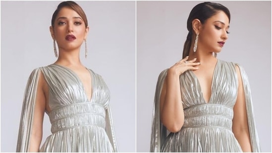 Tamannaah Bhatia is an eternal goddess in magnetic silver gown, all pics inside