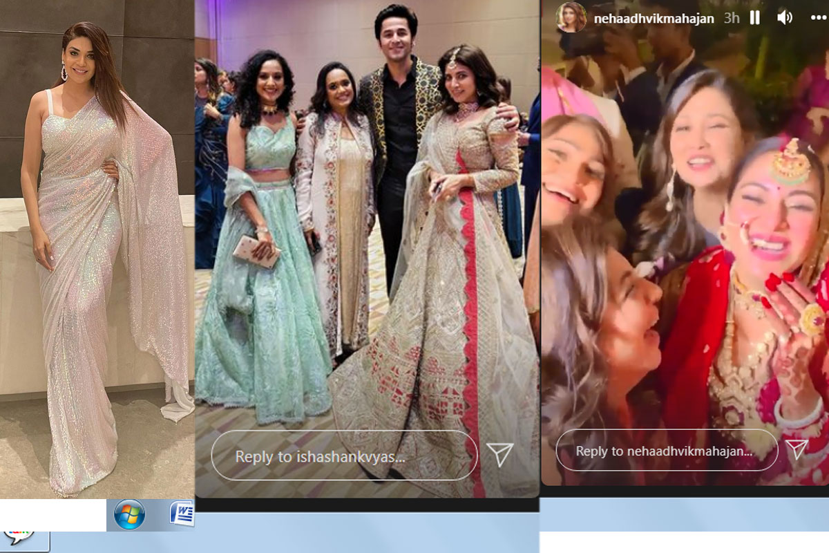 Anjum Fakih, Shashank Vyas and others at Shraddha's wedding. Anjum Fakih, Shashank Vyas and others at Shraddha's wedding.