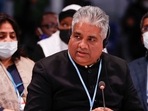 Environment Minister Bhupender Yadav attends the UN Climate Change Conference (COP26) in Glasgow, Scotland. (Reuters photo) Environment Minister Bhupender Yadav attends the UN Climate Change Conference (COP26) in Glasgow, Scotland. (Reuters photo)