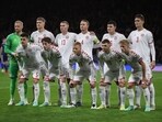 Denmark players pose for a team group photo before the match.(REUTERS)