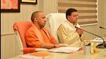 Uttarakhand Chief Minister Pushkar Singh Dhami on Thursday met Uttar Pradesh chief minister Yogi Adityanath in Lucknow to discuss pending matters between the two states. (HT PHOTO.)