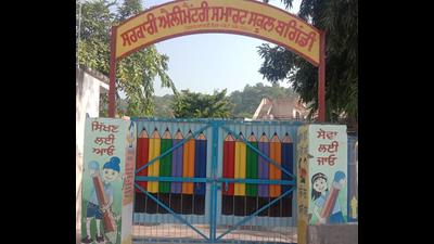 Government Elementary School in Bhikandi village of Majri block in Mohali which has only one teacher for over 80 students in the school. (HT File)