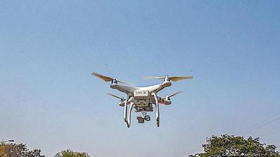 The drone survey of villages in Punjab is part of a property rights scheme and it has been named ‘Mera Ghar, Mera Naam. (HT Photo)