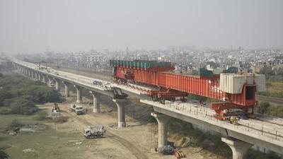 Construction work is going on in full swing for the Regional Rapid Transit System at Vasundhara in Ghaziabad. (Sakib Ali /HT) Construction work is going on in full swing for the Regional Rapid Transit System at Vasundhara in Ghaziabad. (Sakib Ali /HT)
