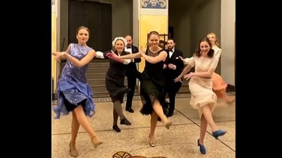 The group of Opera singers who shook a leg to 'Nuestra Cancion'.&nbsp; (instagram/@henrikelegner)