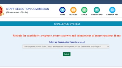 SSC SI in Delhi Police &amp; CAPFs 2020 Paper 2 answer key: Candidates who appeared for this exam can check the answer key on the official website of SSC at ssc.nic.in. (ssc.nic.in)