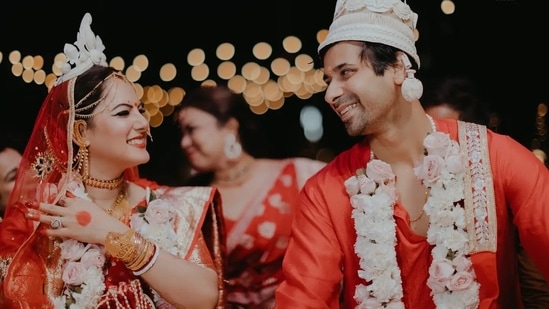 Puja Banerjee and Kunal Verma got married on Monday with Bengali rituals.(Instagram)