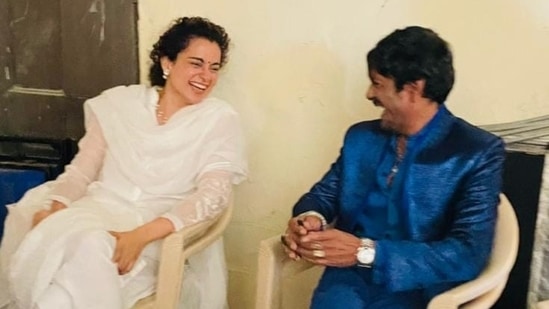 Kangana Ranaut shares picture from the sets of Tiku Weds Sheru.(Instagram)