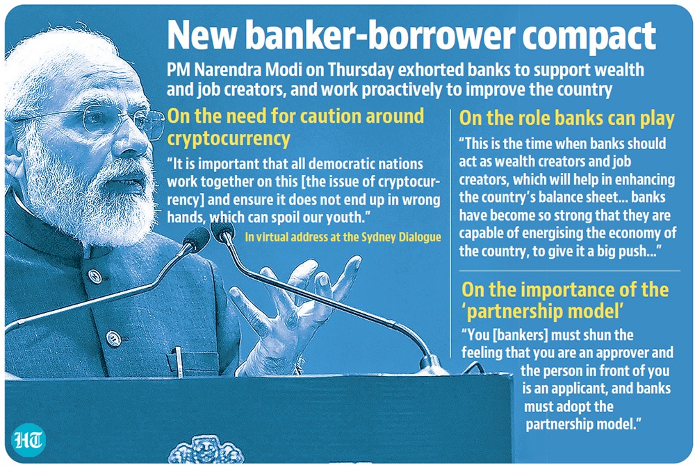 Modi urges bankers to be ‘partners in growth’ Modi urges bankers to be ‘partners in growth’