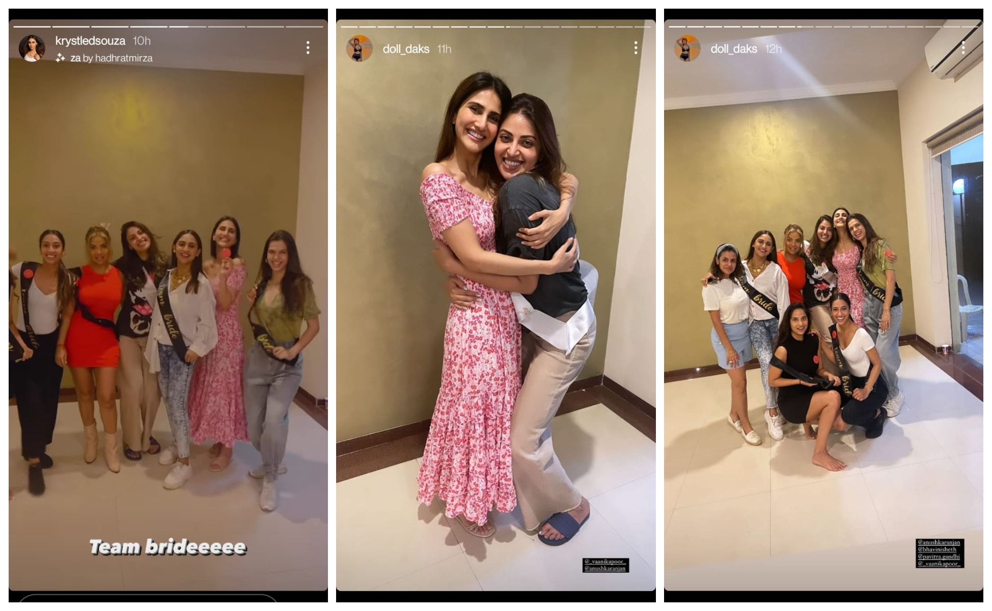 Vaani Kapoor hugged the bride-to-be in one of the photos.
