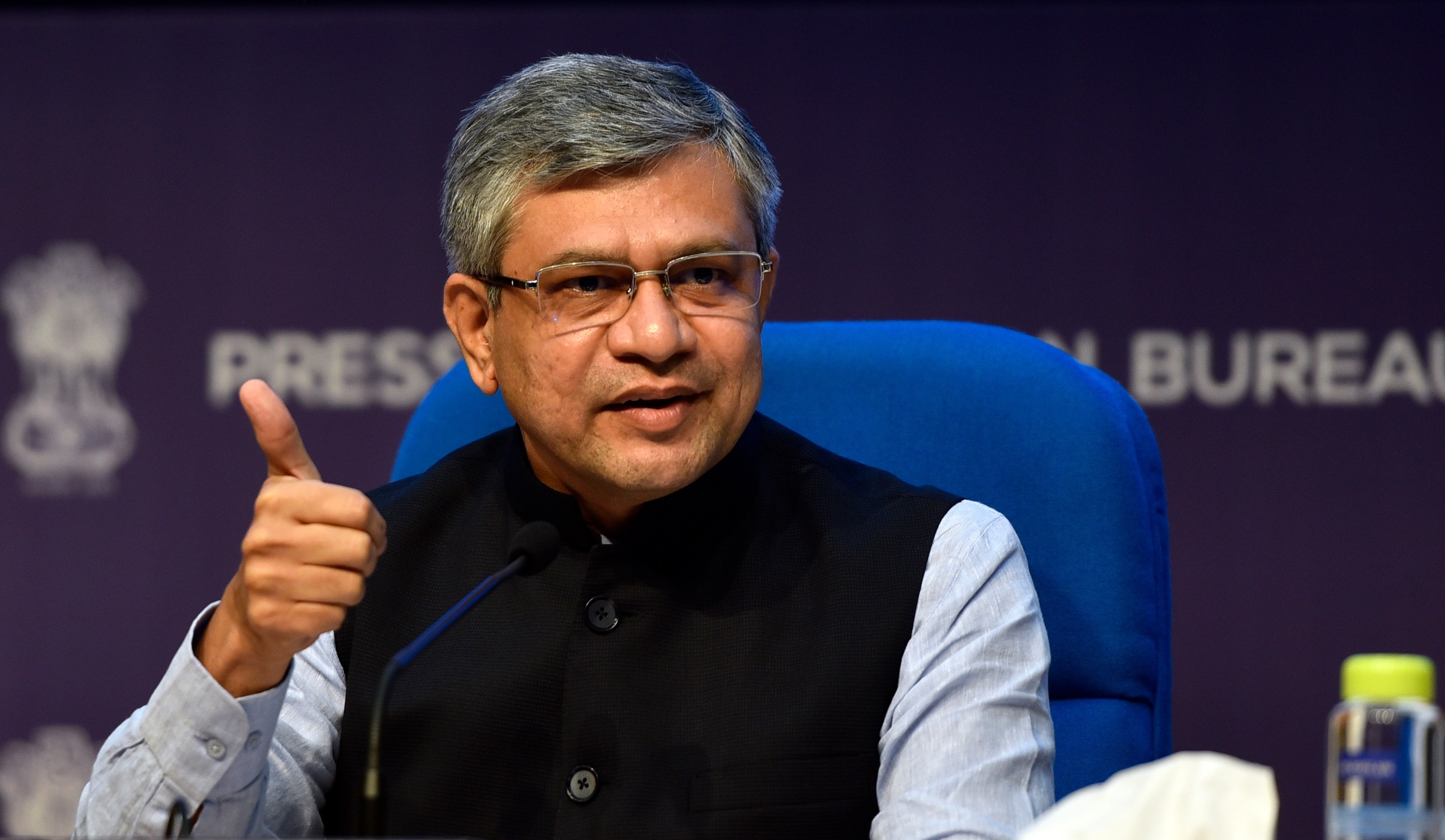 Union railway and IT minister Ashwini Vaishnaw shared a 32-second video clip on Koo. (Sanjeev Verma/HT PHOTO)