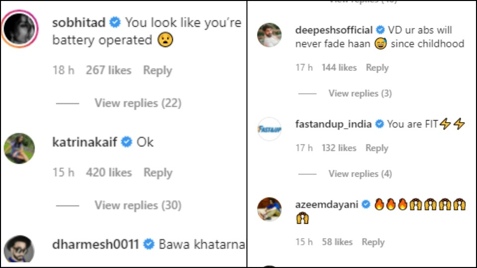 Comments on Varun Dhawan's post.
