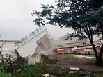 A house situated on the banks of the Palar river collapsed and was washed away, in Vellore due to heavy rains.(ANI) A house situated on the banks of the Palar river collapsed and was washed away, in Vellore due to heavy rains.(ANI)