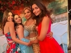 Alia Bhatt, Vaani Kapoor and Akansha Ranjan at Anushka Ranjan's sangeet. Alia Bhatt, Vaani Kapoor and Akansha Ranjan at Anushka Ranjan's sangeet.