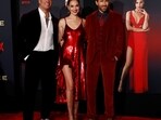 Dwayne Johnson, Gal Gadot and Ryan Reynolds featured in Red Notice.(REUTERS)