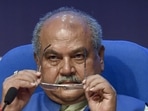 Union agriculture minister Narendra Singh Tomar on Wednesday held a virtual conference with all lieutenant-governors to discuss farm schemes, especially the Agriculture Infrastructure Fund. (File Photo / PTI) Union agriculture minister Narendra Singh Tomar on Wednesday held a virtual conference with all lieutenant-governors to discuss farm schemes, especially the Agriculture Infrastructure Fund. (File Photo / PTI)