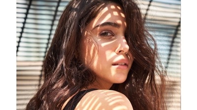 The pictures showed her donning a black ribbed bralette top that came with broad straps and a plunging neckline to add to the oomph factor. (Instagram/sharvari) The pictures showed her donning a black ribbed bralette top that came with broad straps and a plunging neckline to add to the oomph factor. (Instagram/sharvari)