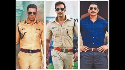Rohit Shetty’s Sooryavanshi (Akshay Kumar), Singham (Ajay Devgn) and Simmba (Ranveer Singh) are celebrations of hyper-masculinity. Rohit Shetty’s Sooryavanshi (Akshay Kumar), Singham (Ajay Devgn) and Simmba (Ranveer Singh) are celebrations of hyper-masculinity.