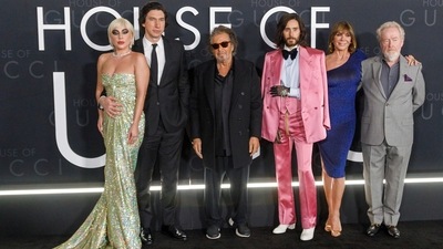 Other than Lady Gaga, the premiere was attended by Adam Driver, Al Pacino, Jared Leto, Giannina Facio and Ridley Scott. The Bad Romance singer chose a Valentino gown for the occasion and looked stunning as ever. (Willy Sanjuan/Invision/AP) Other than Lady Gaga, the premiere was attended by Adam Driver, Al Pacino, Jared Leto, Giannina Facio and Ridley Scott. The Bad Romance singer chose a Valentino gown for the occasion and looked stunning as ever. (Willy Sanjuan/Invision/AP)